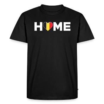 Belgique Accueil Belgique Drapeau Belgique Amour - T-shirt Premium bio Homme - noir - Devant - Nico (187cm)