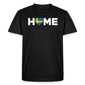 Suède Accueil Suède Drapeau Suède Amour - T-shirt Premium bio Homme - noir - Devant - Nico (187cm)