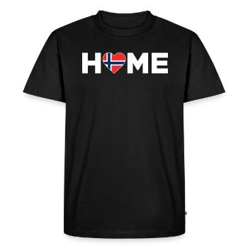 Norvège Accueil Norvège Drapeau Norvège Amour - T-shirt Premium bio Homme - noir - Devant - Nico (187cm)
