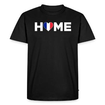France Accueil France Drapeau - T-shirt Premium bio Homme - noir - Devant - Nico (187cm)