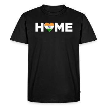 India Home India Flag India Love - Men's Premium Organic T-Shirt - black - Front - Nico (187cm)