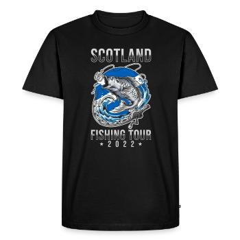 Voyage de pêche Écosse 2022 - T-shirt Premium bio Homme - noir - Devant - Nico (187cm)