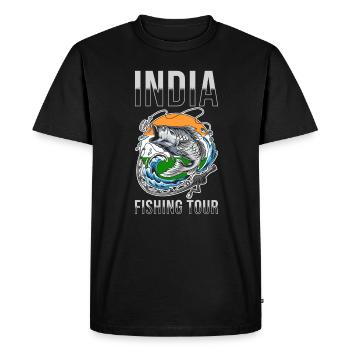Angel Tour India - Men's Premium Organic T-Shirt - black - Front - Nico (187cm)