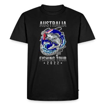 Circuit de pêche Australie 2022 - T-shirt Premium bio Homme - noir - Devant - Nico (187cm)