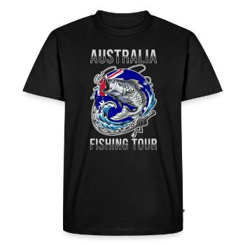 Fishing tour Australia - Men's Premium Organic T-Shirt - black - Front - Nico (187cm)