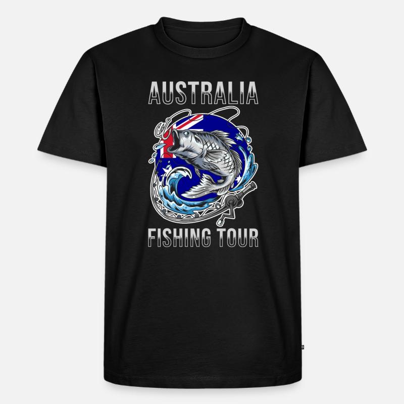 Angeltour Australien - Männer Premium Bio T-Shirt - Schwarz