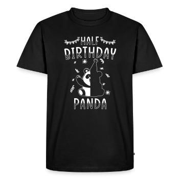 Demi-année 6 mois anniversaire Panda - T-shirt Premium bio Homme - noir - Devant - Nico (187cm)