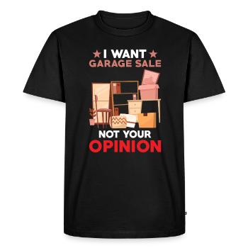 Slogan de vente de garage - T-shirt Premium bio Homme - noir - Devant - Nico (187cm)