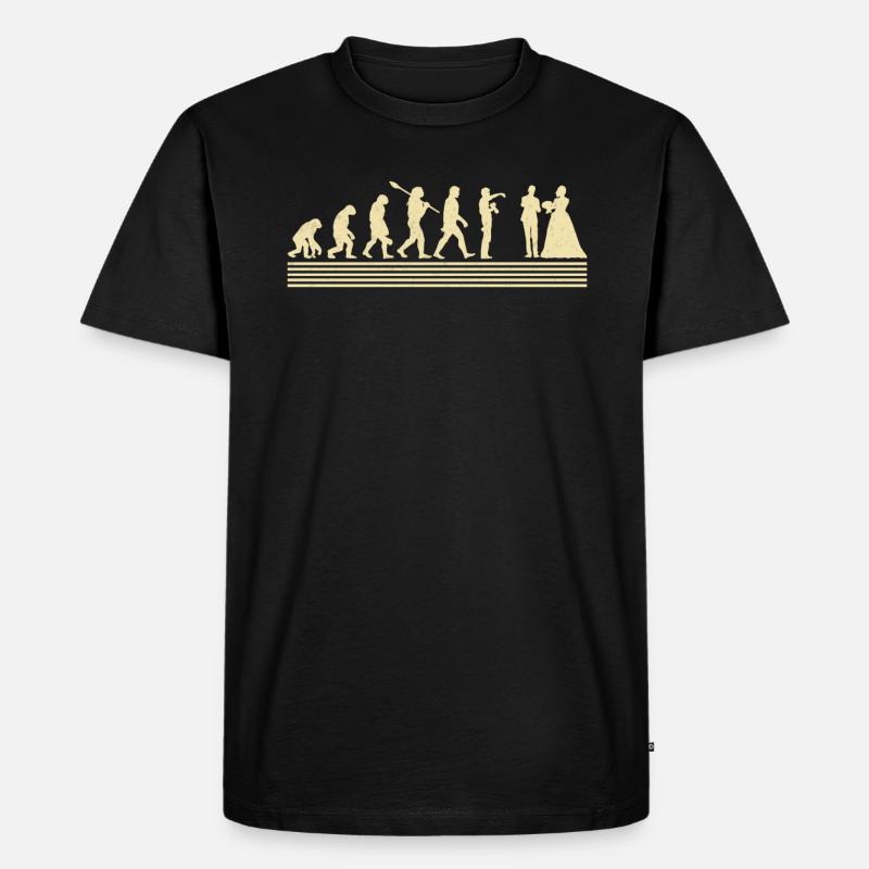 Evolution Des Hochzeitsfotografen - Männer Premium Bio T-Shirt - Schwarz