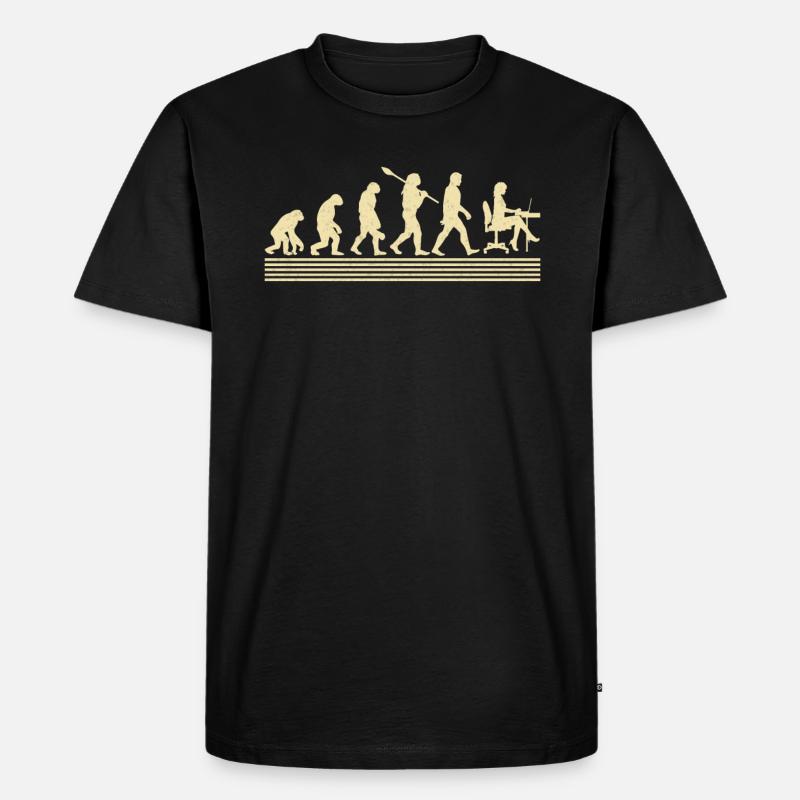 Buchhalter-evolution - Männer Premium Bio T-Shirt - Schwarz