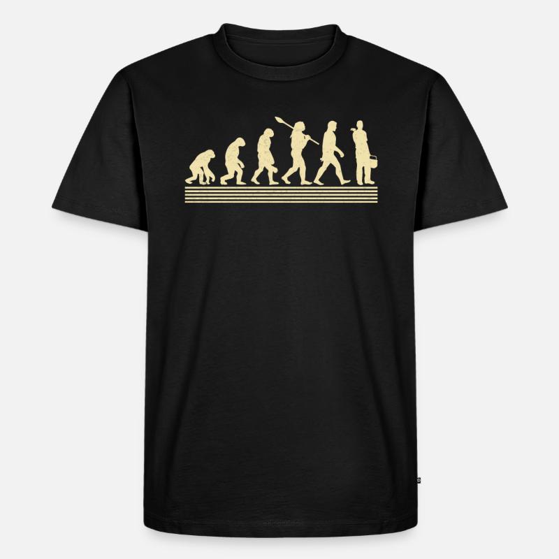 Klempner-evolution - Männer Premium Bio T-Shirt - Schwarz