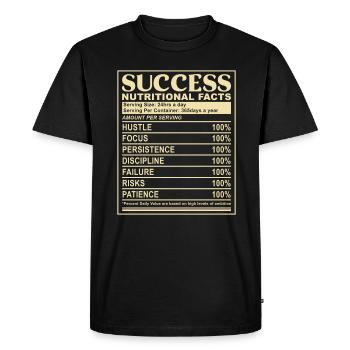 Tableau nutritionnel Success Funny Success - T-shirt Premium bio Homme - noir - Devant - Nico (187cm)