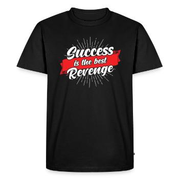 Le succès est la meilleure vengeance - T-shirt Premium bio Homme - noir - Devant - Nico (187cm)