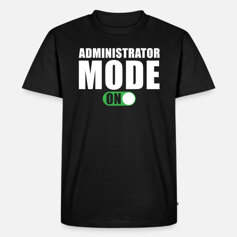 Administrator Modus Ein - Männer Premium Bio T-Shirt - Schwarz