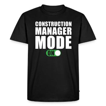 Construction Manager Mode On - Men's Premium Organic T-Shirt - black - Front - Nico (187cm)