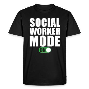 Social worker mode at - Men's Premium Organic T-Shirt - black - Front - Nico (187cm)