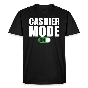 Mode Caissier activé - T-shirt Premium bio Homme - noir - Devant - Nico (187cm)