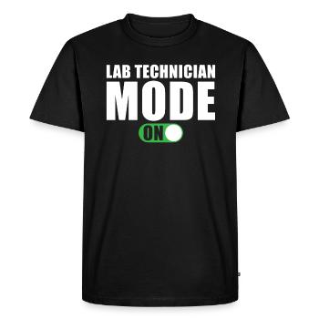 Mode technicien de laboratoire activé - T-shirt Premium bio Homme - noir - Devant - Nico (187cm)