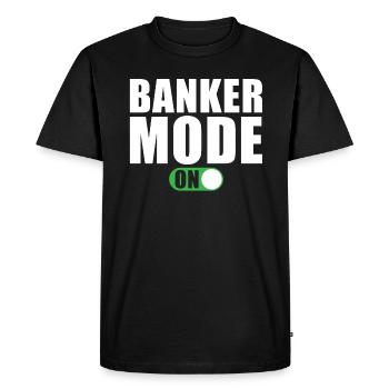 Mode Banquier activé - T-shirt Premium bio Homme - noir - Devant - Nico (187cm)