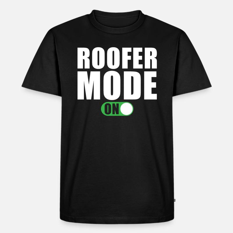 Dachdecker Modus Ein - Männer Premium Bio T-Shirt - Schwarz