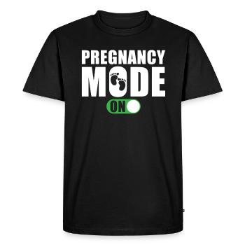 Mode grossesse activé - T-shirt Premium bio Homme - noir - Devant - Nico (187cm)