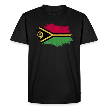 Vanuatu Flag Grunge Vanuatu Flag - Men's Premium Organic T-Shirt - black - Front - Nico (187cm)