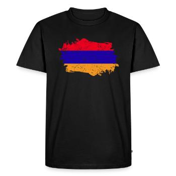 Drapeau de l’Arménie Grunge Drapeau de l’Arménie - T-shirt Premium bio Homme - noir - Devant - Nico (187cm)