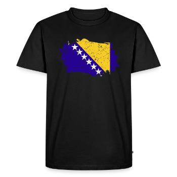 Drapeau de bosnie-Herzégovine - T-shirt Premium bio Homme - noir - Devant - Nico (187cm)