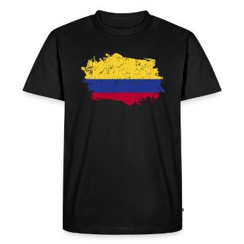 Drapeau de la Colombie Grunge Drapeau de la Colombie - T-shirt Premium bio Homme - noir - Devant - Nico (187cm)