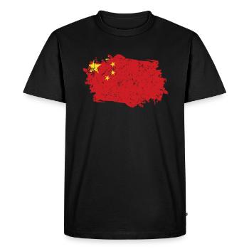 Drapeau de Chine Grunge Drapeau de Chine - T-shirt Premium bio Homme - noir - Devant - Nico (187cm)