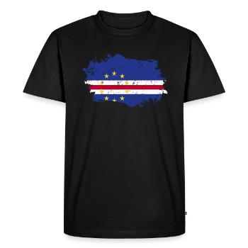 Drapeau du Cap-Vert Grunge Drapeau du Cap-Vert - T-shirt Premium bio Homme - noir - Devant - Nico (187cm)