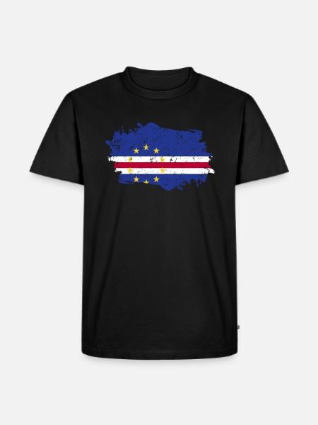Cape Verde Flag Grunge Cape Verde Flag - Men's Premium Organic T-Shirt - black