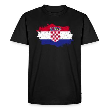 Croatie Drapeau Grunge Croatie Drapeau - T-shirt Premium bio Homme - noir - Devant - Nico (187cm)