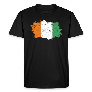 Drapeau de la Côte d’Ivoire - T-shirt Premium bio Homme - noir - Devant - Nico (187cm)