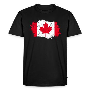 Drapeau du Canada Grunge Drapeau du Canada - T-shirt Premium bio Homme - noir - Devant - Nico (187cm)