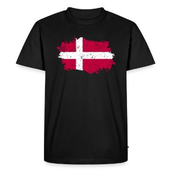 Drapeau du Danemark Grunge Drapeau du Danemark - T-shirt Premium bio Homme - noir - Devant - Nico (187cm)