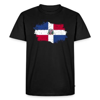 Dominican Republic Flag - Men's Premium Organic T-Shirt - black - Front - Nico (187cm)