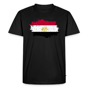 Egypt Flag Grunge Egypt Flag - Men's Premium Organic T-Shirt - black - Front - Nico (187cm)