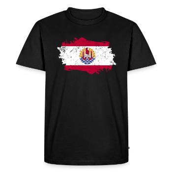 drapeau de la Polynésie Français - T-shirt Premium bio Homme - noir - Devant - Nico (187cm)