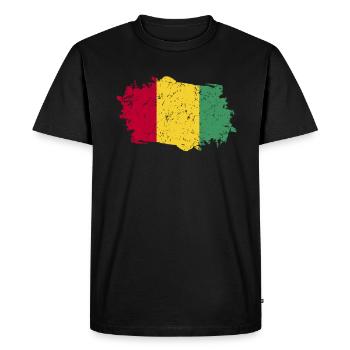 Drapeau de guinée Grunge Drapeau de Guinée - T-shirt Premium bio Homme - noir - Devant - Nico (187cm)