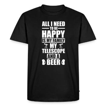 Télescope d’astronomie Astronome Cadeau - T-shirt Premium bio Homme - noir - Devant - Nico (187cm)