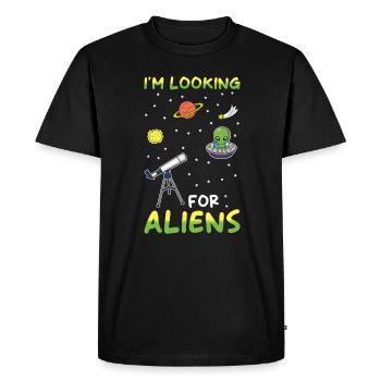 Télescope d’astronomie Cadeau astronome - T-shirt Premium bio Homme - noir - Devant - Nico (187cm)