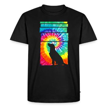 Dog Hippie Tie Dye - Men's Premium Organic T-Shirt - black - Front - Nico (187cm)
