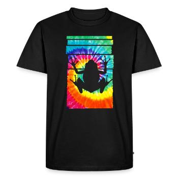 Frog Hippie Tie Dye - Men's Premium Organic T-Shirt - black - Front - Nico (187cm)