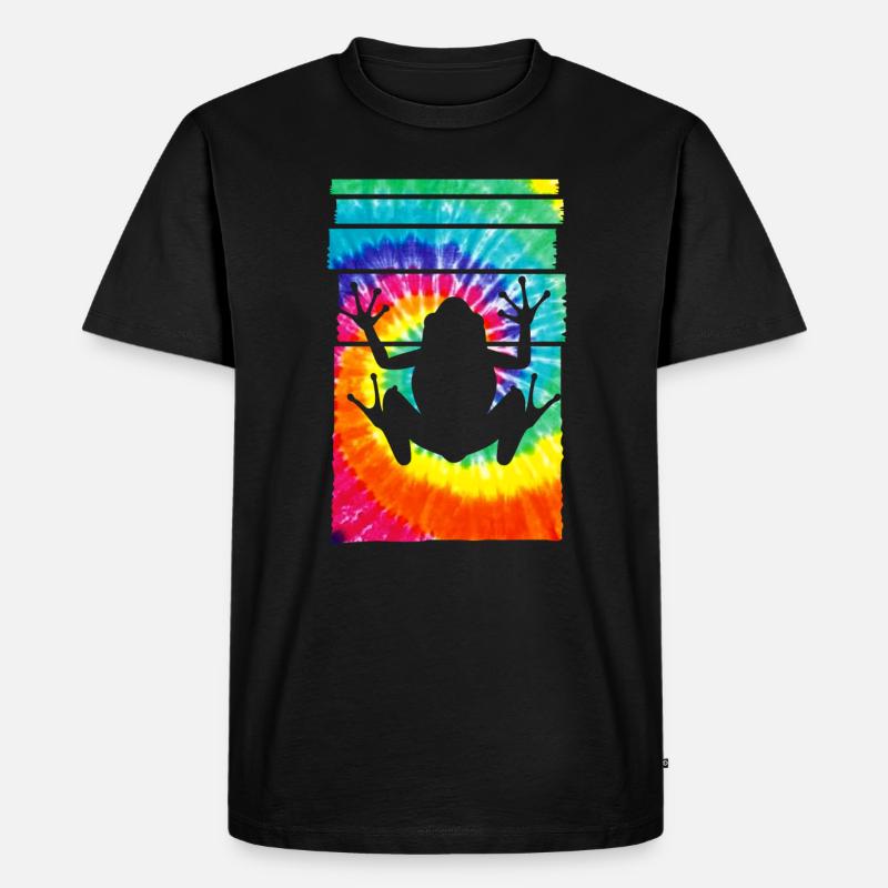 Frog Hippie Tie Dye - Männer Premium Bio T-Shirt - Schwarz