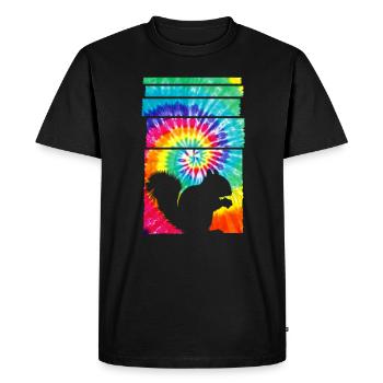 Squirrel Hippie Tie Dye - Men's Premium Organic T-Shirt - black - Front - Nico (187cm)