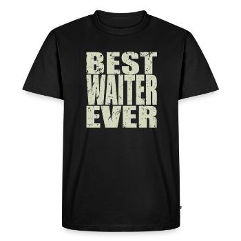 Best Waiter ever Waiter Gift - Men's Premium Organic T-Shirt - black - Front - Nico (187cm)