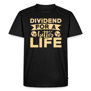 Actions d’actionnaires à dividendes - T-shirt Premium bio Homme - noir - Devant - Nico (187cm)