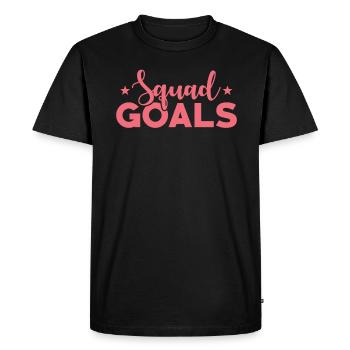 Objectifs de l’équipe - T-shirt Premium bio Homme - noir - Devant - Nico (187cm)