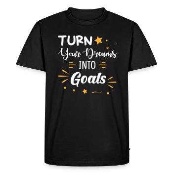 Motivation Succès Rêves Objectifs Dire - T-shirt Premium bio Homme - noir - Devant - Nico (187cm)